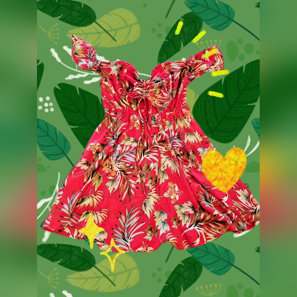 Floral red dress